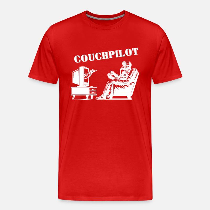 Couchpilot - Männer Premium Bio T-Shirt - Rot