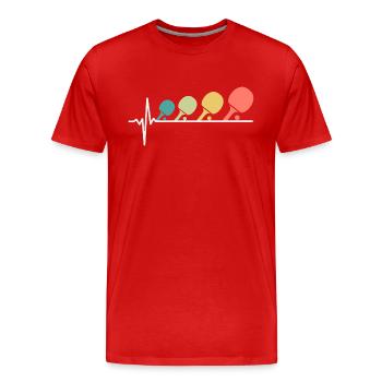 Table Tennis Heartbeat - Men's Premium Organic T-Shirt - red - Front - Damien (186cm)