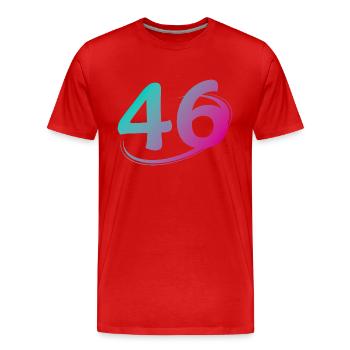 Numéro 46 multicolore - T-shirt bio Premium Homme - rouge - Devant - Damien (186cm)