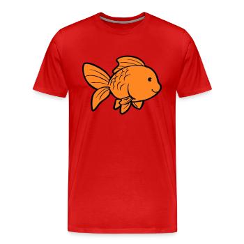 Fish Goldfish - Men's Premium Organic T-Shirt - red - Front - Damien (186cm)