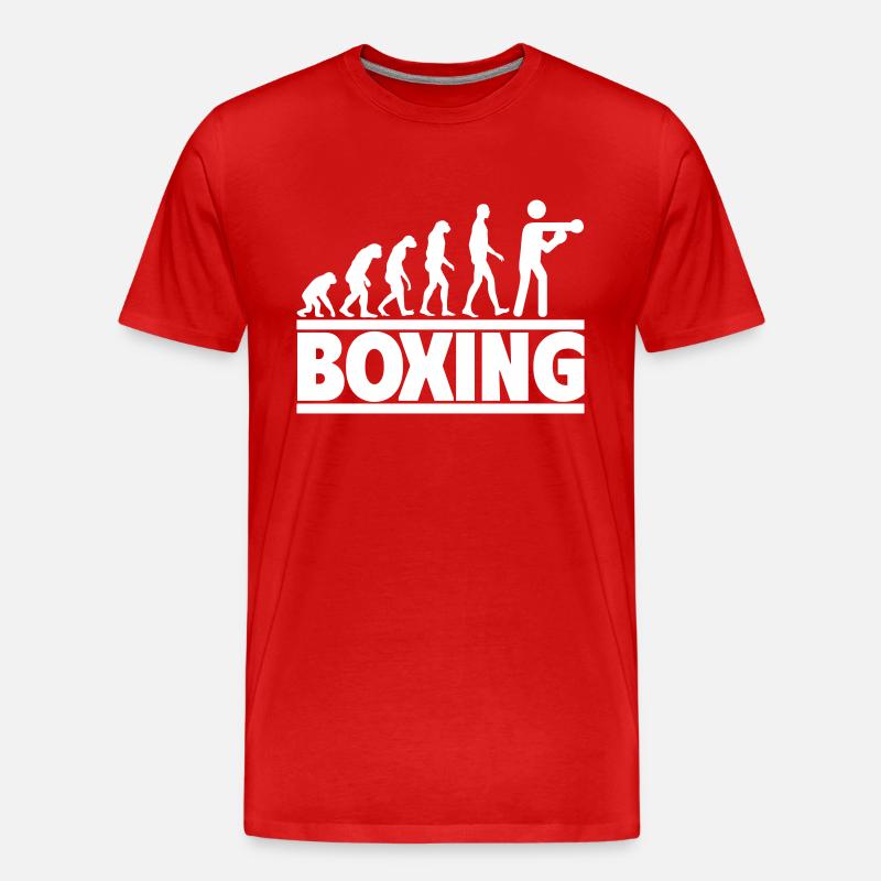 Boxen-Evolution: Vom Menschen zum Boxer - Männer Premium Bio T-Shirt - Rot