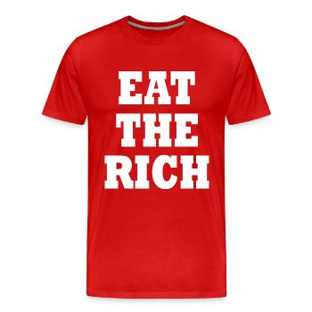 Eat the rich - Männer Premium Bio T-Shirt - Rot - Vorne - Damien (186cm)