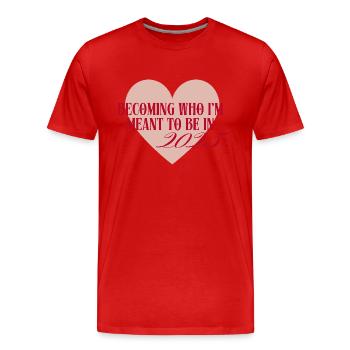 Manifestation 2025 - T-shirt bio Premium Homme - rouge - Devant - Damien (186cm)
