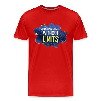 Schauen Sie nach oben und träumen Sie ohne Grenzen - Männer Premium Bio T-Shirt - Rot - Vorne - Damien (186cm)