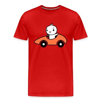 Bird Drives Fast Car Racing Car Sport Racing - Men's Premium Organic T-Shirt - red - Front - Damien (186cm)