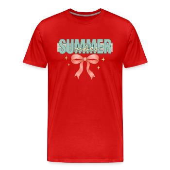 Sommer Vibe rosa Schleife png | Sommerliche kokette Schleife - Männer Premium Bio T-Shirt - Rot - Vorne - Damien (186cm)