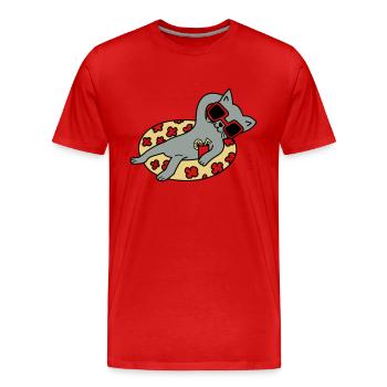 Chill out Cat - Männer Premium Bio T-Shirt - Rot - Vorne - Damien (186cm)