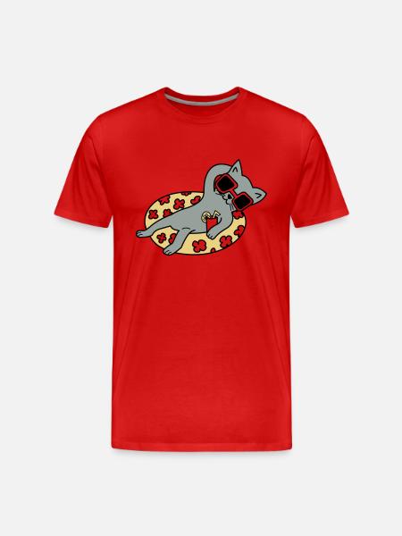 Chill out Cat - Männer Premium Bio T-Shirt - Rot
