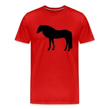Haflinger Scherenschnitt - Männer Premium Bio T-Shirt - Rot - Vorne - Damien (186cm)