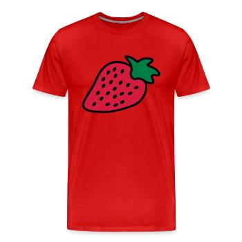 strawberry - Männer Premium Bio T-Shirt - Rot - Vorne - Damien (186cm)