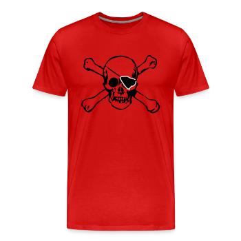 piraten - Männer Premium Bio T-Shirt - Rot - Vorne - Damien (186cm)