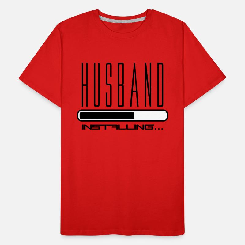 husband husband installing loading bar Men's Premium Organic T-Shirt