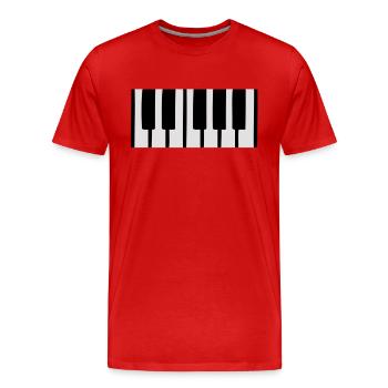 piano - T-shirt bio Premium Homme - rouge - Devant - Damien (186cm)