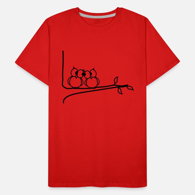 verliebte Eulen Männer Premium Bio T-Shirt