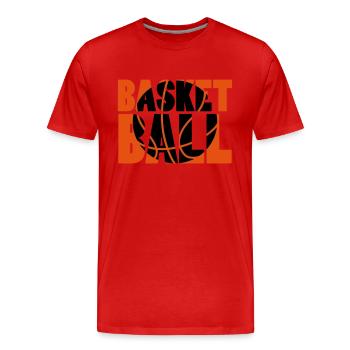 Basketball - T-shirt bio Premium Homme - rouge - Devant - Damien (186cm)