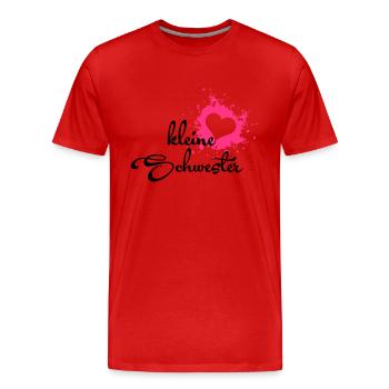 Kleine Schwester - Männer Premium Bio T-Shirt - Rot - Vorne - Damien (186cm)