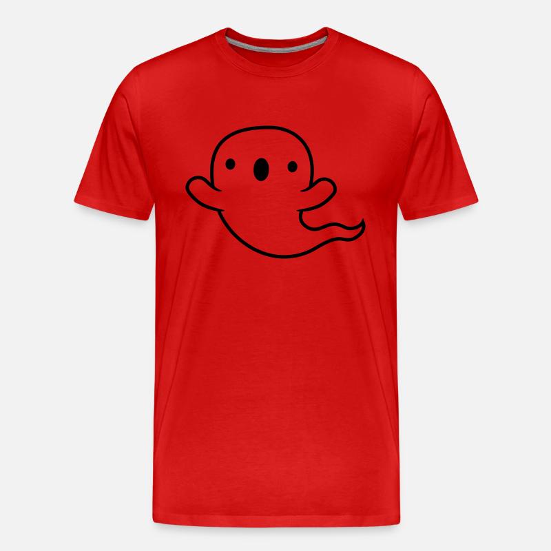 Spukender kleiner Geist - Männer Premium Bio T-Shirt - Rot