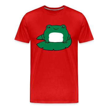 Frosch auf Seerose - Männer Premium Bio T-Shirt - Rot - Vorne - Damien (186cm)