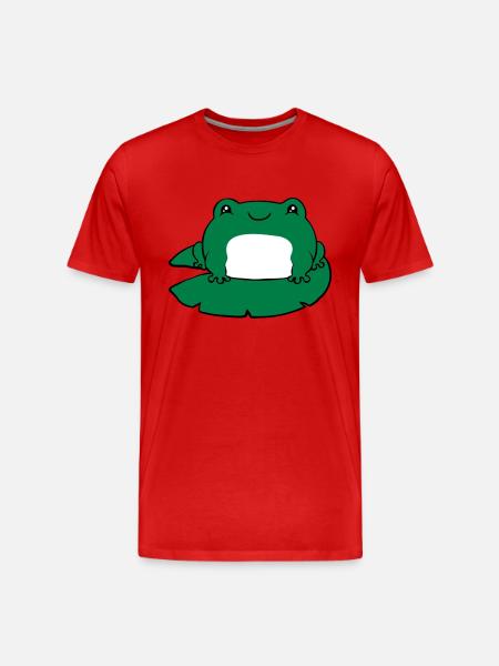 Frog on water lily - Men's Premium Organic T-Shirt - red