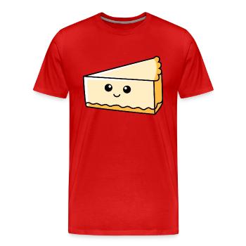 Cheesecake Comic - Men's Premium Organic T-Shirt - red - Front - Damien (186cm)