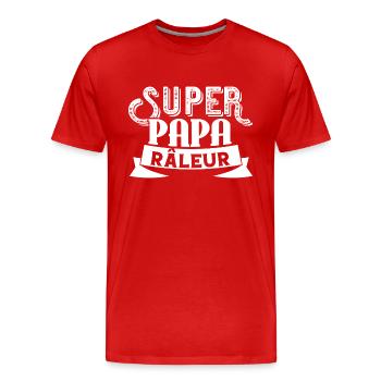Super papa râleur cadeau homme raleur humour - T-shirt bio Premium Homme - rouge - Devant - Damien (186cm)