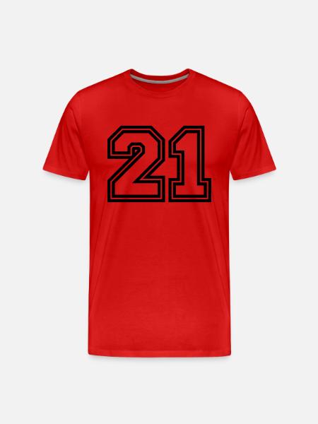 21 number symbol - Men's Premium Organic T-Shirt - red