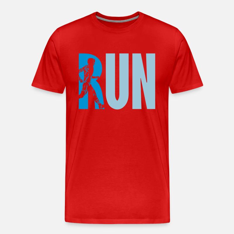 Logo Run Training - Männer Premium Bio T-Shirt - Rot