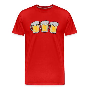 3 Maßkrug - Männer Premium Bio T-Shirt - Rot - Vorne - Damien (186cm)