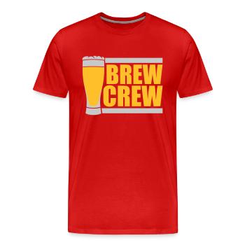Brew Crew Beer Glass Disant - T-shirt bio Premium Homme - rouge - Devant - Damien (186cm)