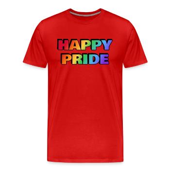 GLÜCKLICHER STOLZ - Männer Premium Bio T-Shirt - Rot - Vorne - Damien (186cm)