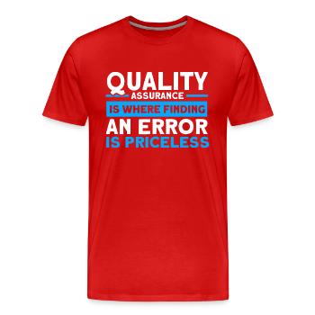 QA Ingenieur QA Tester Software Tester - Männer Premium Bio T-Shirt - Rot - Vorne - Damien (186cm)