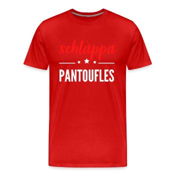ALSACE schlàppa pantoufles - T-shirt bio Premium Homme - rouge - Devant - Damien (186cm)