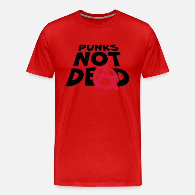 punks not dead Zitat - Männer Premium Bio T-Shirt - Rot