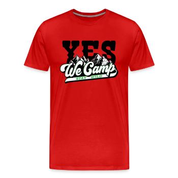 Farben änderbar | Yes We Camp - Männer Premium Bio T-Shirt - Rot - Vorne - Damien (186cm)