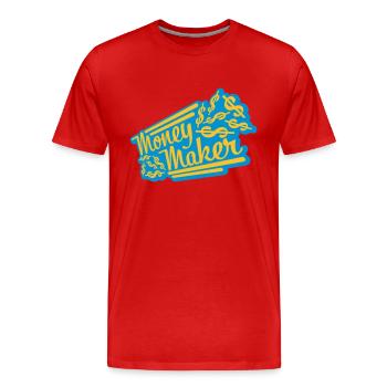 Money Maker Selfmade Dollar - Männer Premium Bio T-Shirt - Rot - Vorne - Damien (186cm)