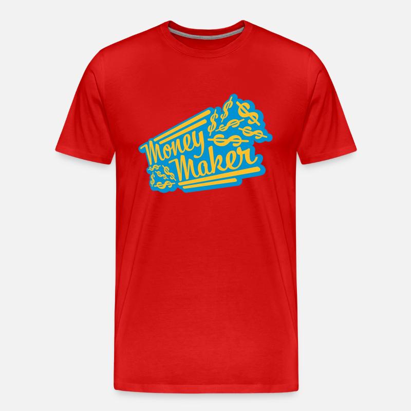 Money Maker Selfmade Dollar - Männer Premium Bio T-Shirt - Rot