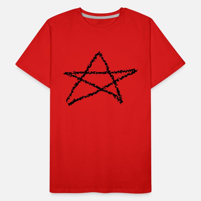 Pentagram Satan Devil Gothic Occult Witch Vector Men's Premium Organic T-Shirt