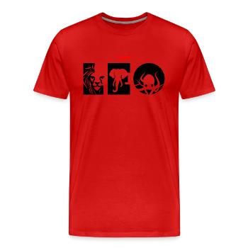 Léo - T-shirt bio Premium Homme - rouge - Devant - Damien (186cm)