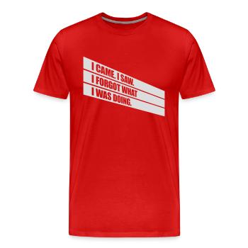 I came saw forget - Männer Premium Bio T-Shirt - Rot - Vorne - Damien (186cm)