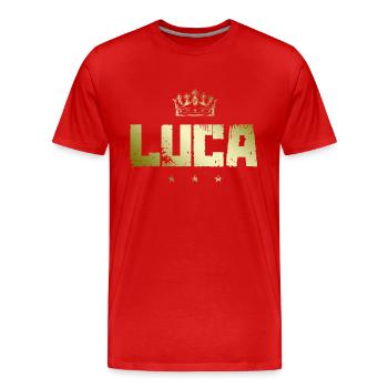 Luca - T-shirt bio Premium Homme - rouge - Devant - Damien (186cm)