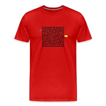 Labyrinth - Männer Premium Bio T-Shirt - Rot - Vorne - Damien (186cm)