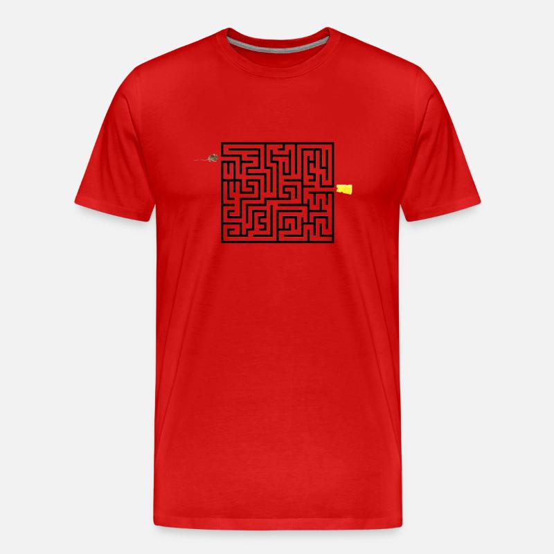 Labyrinth - Männer Premium Bio T-Shirt - Rot