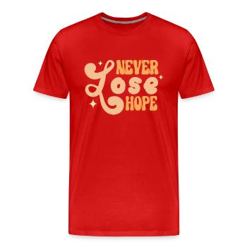 2023 BEST QUOTES Never lose hope - Men's Premium Organic T-Shirt - red - Front - Damien (186cm)