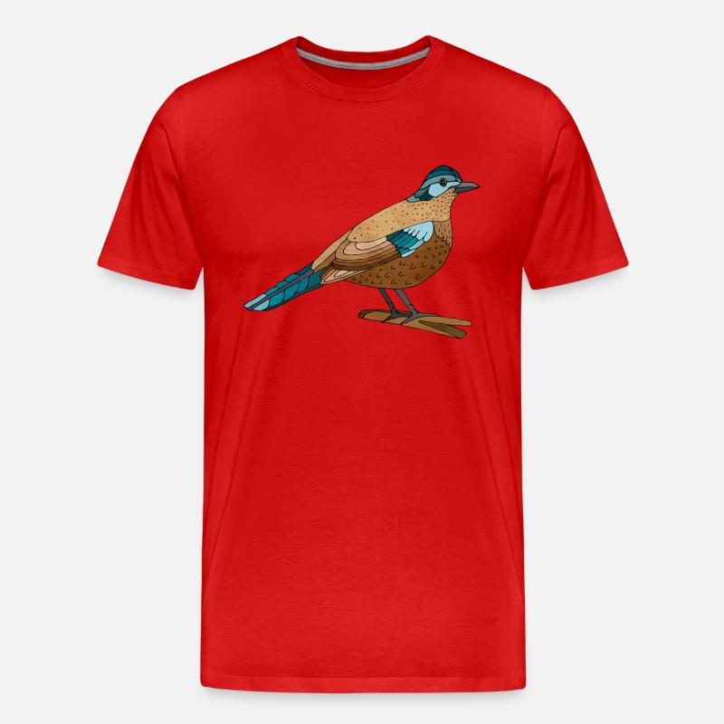 Vogel - Männer Premium Bio T-Shirt - Rot