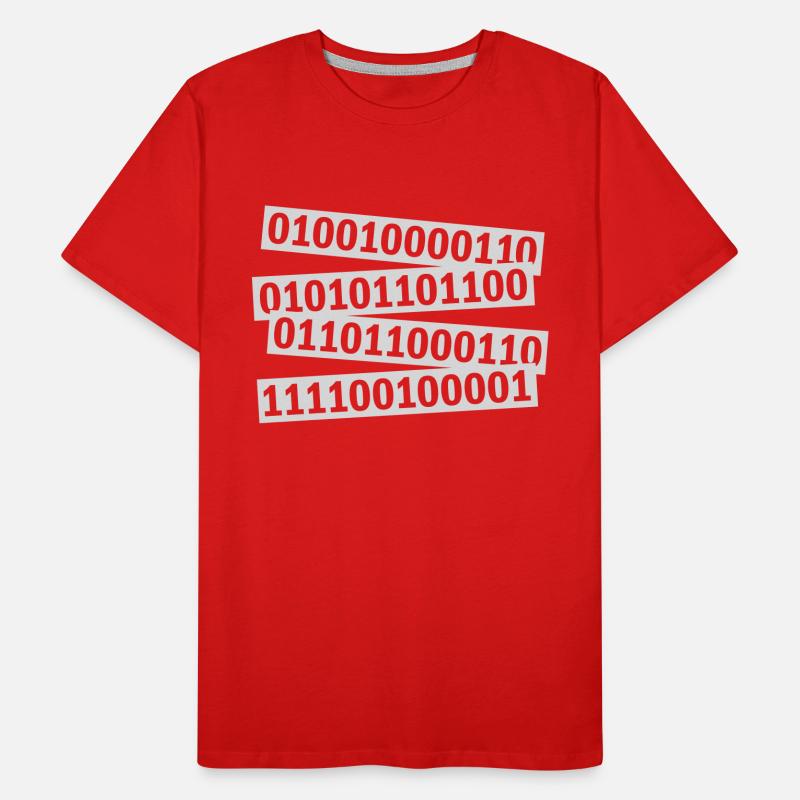 Binary Code Program Language Men's Premium Organic T-Shirt