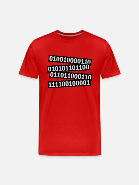 Binary Code Program Language - Men's Premium Organic T-Shirt - red