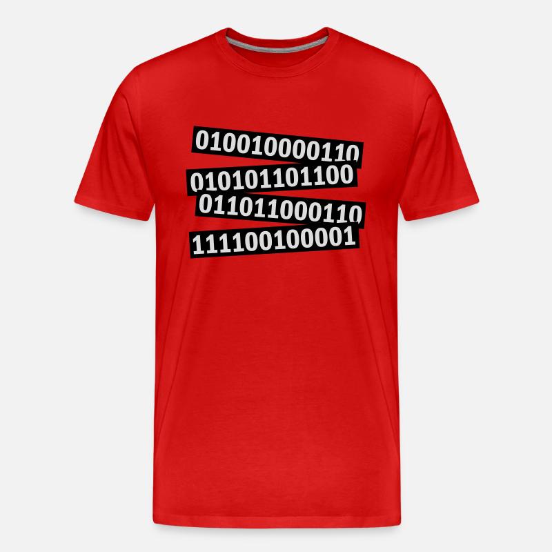 Binary Code Program Language - Men's Premium Organic T-Shirt - red