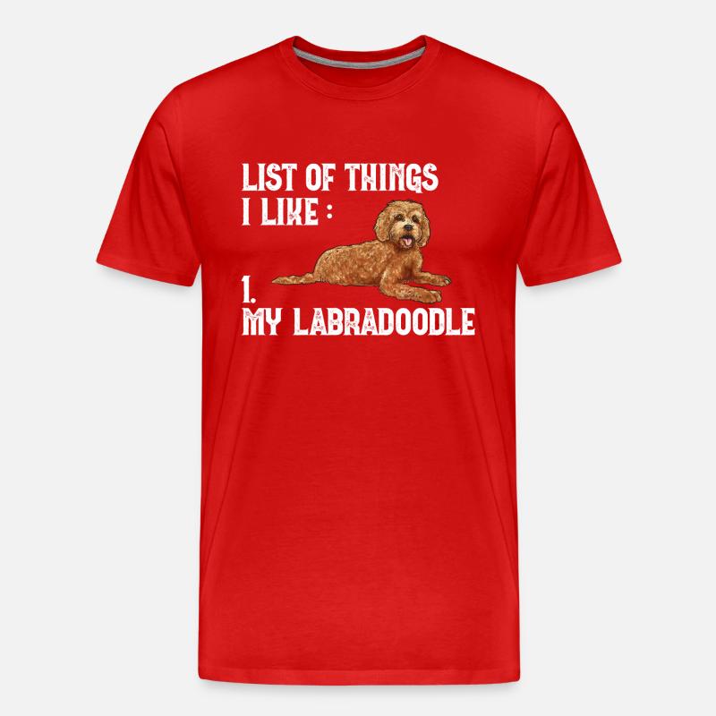 Labradoodle Hund - Männer Premium Bio T-Shirt - Rot