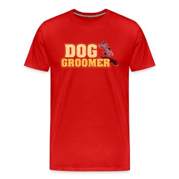 Groomer Hunde Spruch Hundepflege Geschenk Hunde - Männer Premium Bio T-Shirt - Rot - Vorne - Damien (186cm)