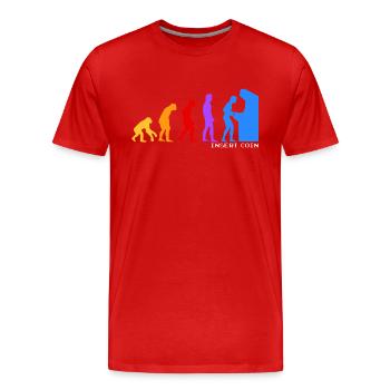 Evolution de l'homme - T-shirt bio Premium Homme - rouge - Devant - Damien (186cm)